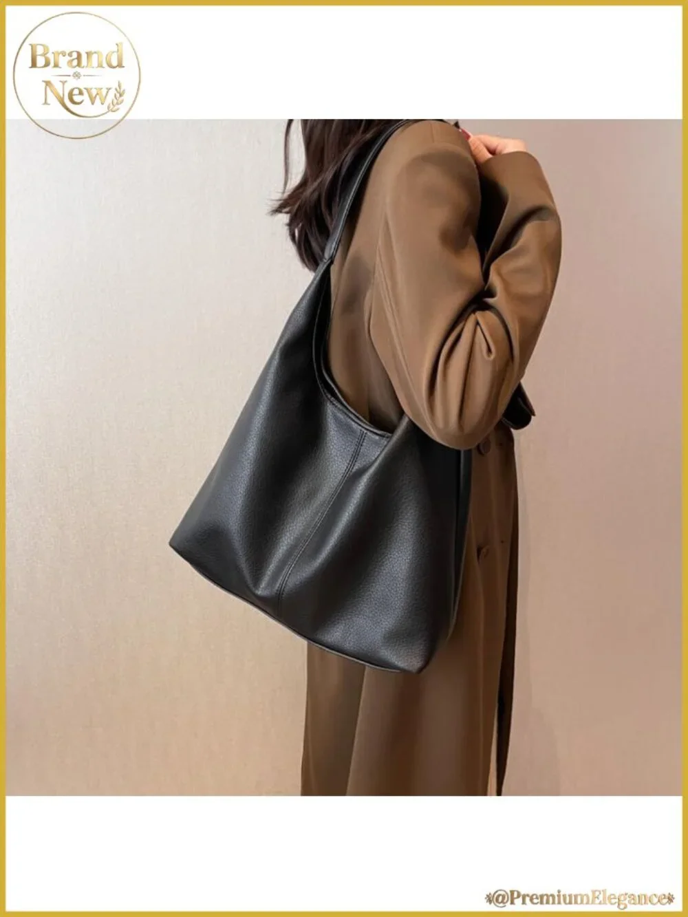 Women's Slouchy Hobo Tote Bag Set PU Leather Shoulder Handbag 2pcs Work Purse